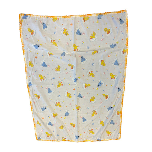 Sesame Street Big Bird Cookie Monster Handmade VINTAGE Baby Blanket  44 x 31 - Picture 1 of 10